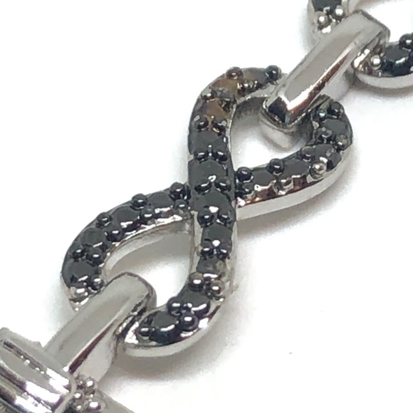 Black Gold Plated Bracelet /Diamond Accents - Picture 4 of 11